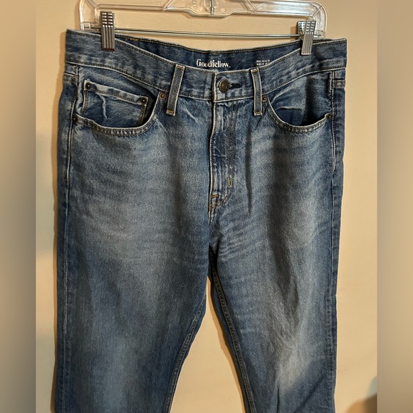 Goodfellow & Co Mens Relaxed Fit Cotton Denim Blue Jeans Medium Wash Faded 33x32 - Picture 3 of 6